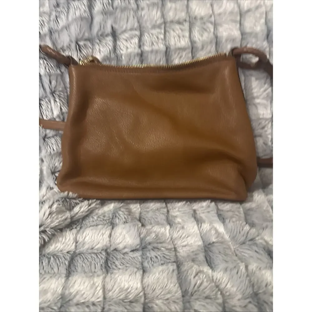 NWT Michael Kors Lexington Pebbled Leather Shoulder Handbag Luggage Color Purse